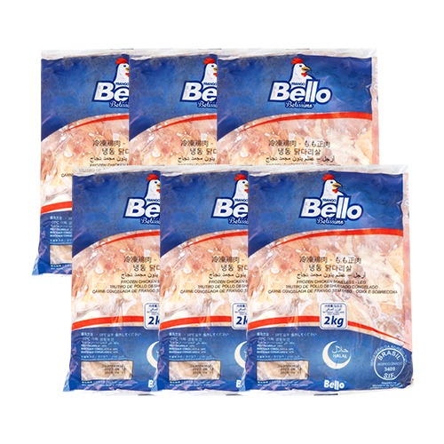 [벨로] 닭정육 1박스 (2kg X 6개입) 닭다리살 브라질산 냉동
